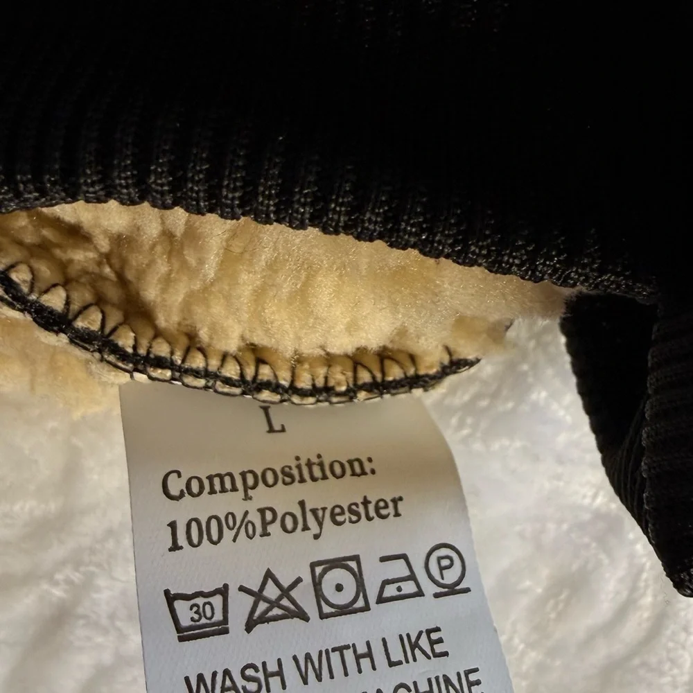 ✨ SHEIN Men’s Black Fleece-Lined Zip Hoodie Size L – New ✨